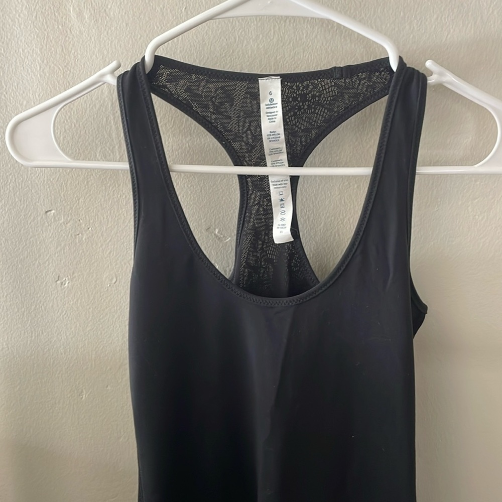 Lululemon Black with lace/mesh back